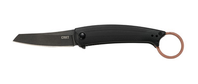 CRKT 7150 IBI 2.71 in Fixed Sheepsfoot Plain Stonewash D2 Steel Blade G10 Black w/Copper Backspacer Handle