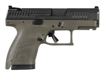 CZ-USA 89565 P-10 S 9mm Luger 3.50 in 12+1 OD Green Polymer Frame Black Steel Slide OD Green Polymer Grip Fixed Tritium Nights Sights Reversible Mag Release