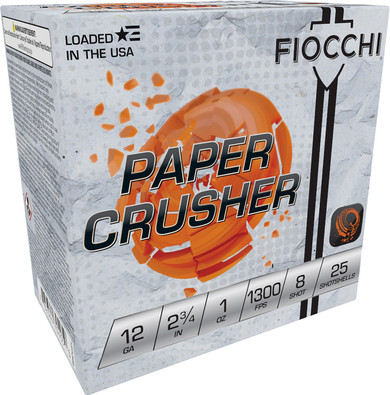 Fiocchi 12FPCRS8 Paper Crusher Extrema 12 Gauge 2.75 in 1 oz 8 Shot 25 Per Box/ 10 Cs