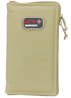 G*Outdoors GPS-865PST Pistol Sleeve Medium Tan Nylon with Locking Zippers & Thin Design Holds 1 Handgun