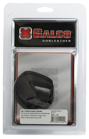 Galco BSLJB Speedloader Carrier Black Leather 1.75 in Ruger SP, S&W J Frame