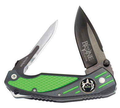 Havalon XTC-BCG Bone Collector Folder 3.06 in AUS-8 Drop Point Fiberglass Reinforced Nylon Black/Green