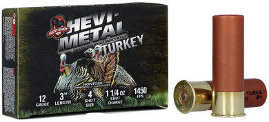 HEVI-Metal HS30045 HEVI-Metal Turkey 12 Gauge 3 in 1 1/4 oz 1450 fps 4 5 Shot 5 Bx 10 Cs