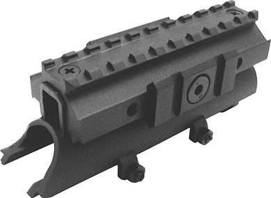 NcStar MTSKS Tri-Rail Receiver Cover SKS, Rifle Weaver 4.80 in Long Black Anodized See-Thru Aluminum