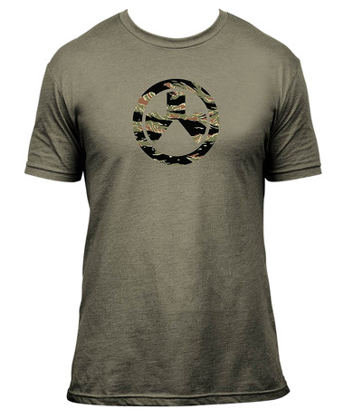 Magpul MAG1292-317-3X Tiger Stripe Icon Olive Drab Heather Cotton/Polyester Short Sleeve 3XL