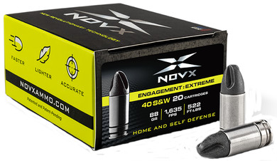 NovX 40EESS-20 Engagement Extreme 40 S&W 88 gr Fluted 20 Bx/ 10 Cs