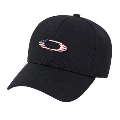 Oakley 911545-01V Tincan Cap Black S/M Contoured American Flag Oakley Icon