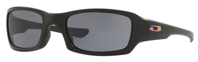 Oakley FIVESSQUARED Fives Squared High Definition Warm Gray Lens with Matte Black Frame & USA Flag for Adults