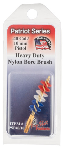 Pro-Shot PSP40/10 Pistol Bore Brush Patriot 10mm Auto Brass Core Nylon Bristle (Red, White, Blue)