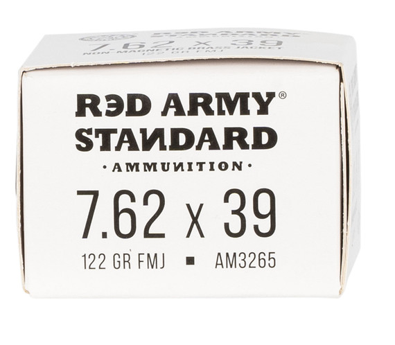 Red Army Standard AM3265 Red Army Standard 7.62x39mm 122 gr Full Metal Jacket Boat-Tail (FMJBT) 20 Bx/ 50 Cs