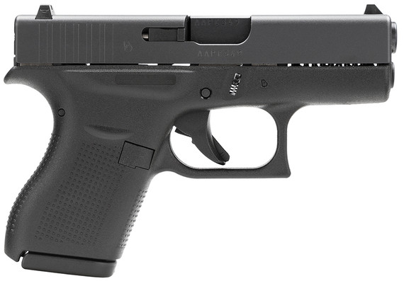 Glock UI4250201 G42 Gen3 Sub-Compact 380 ACP 6+1 3.25 in Black Polygonal, Rifled Barrel, Matte Black Serrated Slide, Black Polymer Frame, Black Textured Polymer Grip, USA Made, Pistol