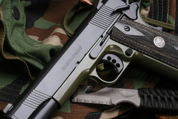 Wilson Combat Tactical Elite Pistol WTE-A-A-CA, .45 ACP, 5 in Stainless Match Grd BBL, Black Color, Ambi, Magwell, Armor-Tuff Finish, 8 Rds, CA Model