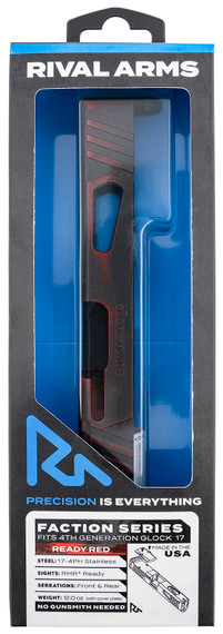 Rival Arms RA-RA12G104A Faction Series Slide A1 with RMR Cut Cerakote Ready Red 17-4 Stainless Steel for Glock 17 Gen4