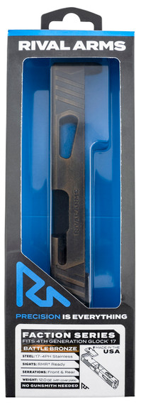Rival Arms RA-RA12G104B Faction Series Slide A1 with RMR Cut Cerakote Battle Bronze 17-4 Stainless Steel for Glock 17 Gen4