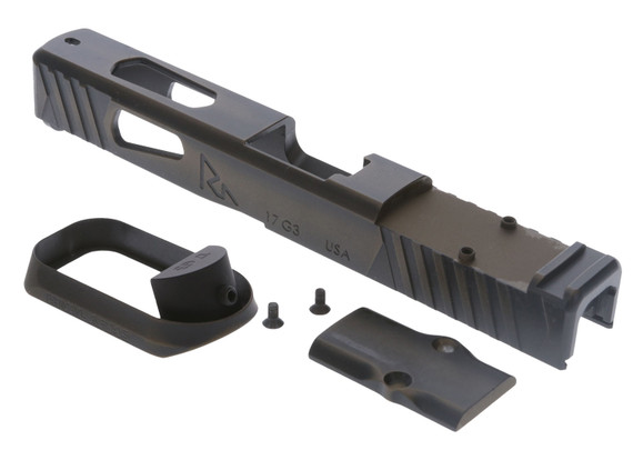 Rival Arms RA-RA14G102B Faction Series Slide A1 with RMR Cut Cerakote Battle Bronze 17-4 Stainless Steel for Glock 17 Gen3 (Slide & Mag Well Only)