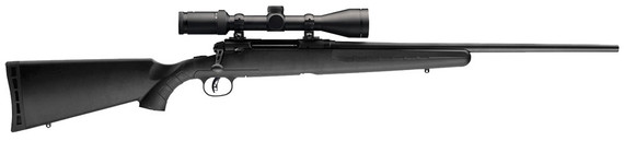 Savage Axis II XP Rifle w/ Scope 22221, 223 Rem, 22 in BBL, Bolt Action, Mt Black Syn Stock, Mt Black Finish, Weaver Kaspa 3-9x40 Scope, 4 + 1 Rd