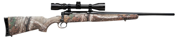 Savage Axis XP Youth Rifle 19974, 7mm-08 Remington, 20 in, Bolt Action, Mossy Oak Camo Stock, Matte Blk Finish, 4 Rds, DBM w/ Scope 3-9X40