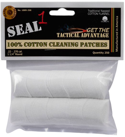 Seal 1 1009250 Cleaning Patches 22-270 Cal Cotton 1.25 in 250 Per Pack