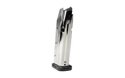 Shield Arms Electroless Nickel S15 Mag SA-S15-EN-SLR, 9MM, 15 Rounds, Electroless Nickle Finish, For Glock 43X/48 SA-S15-EN-SLR