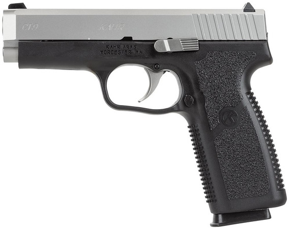 Kahr Arms CT9093 CT9 9mm Luger 8+1, 4 in Stainless Steel Barrel, Matte Serrated Stainless Steel Slide, Black Polymer Frame, Black Textured Polymer Grip, No Safety, Right Hand, Pistol