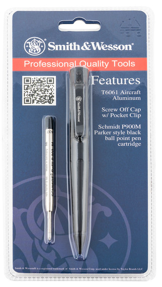Smith & Wesson Knives SWPENBKCP Smith & Wesson Tactical Pen Black Aluminum