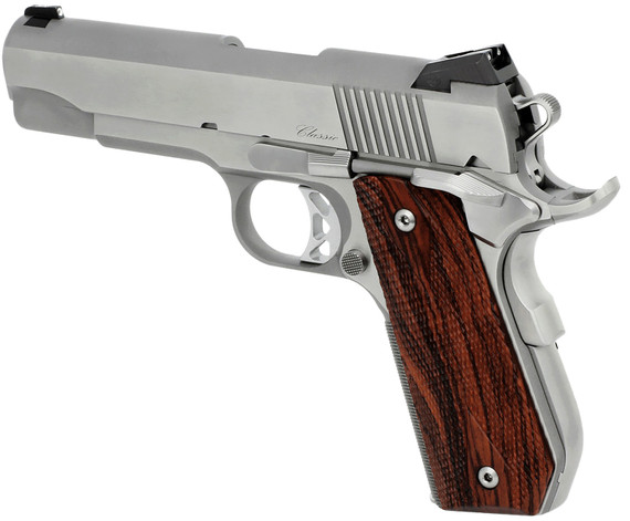 Dan Wesson 01900 Pointman Seven *CA Compliant 45 ACP 8+1 5 in Stainless Steel Barrel, Brushed Stainless Steel Serrated Slide, Frame w/Beavertail, Wood Grip, Pistol