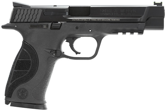 Smith & Wesson M&P 9 Pro Series Pistol 178048, 9mm, 5 inch BBL, Double Act, Integral Grips, Fib Opt Front, Novak Reduced Glare Rear Sights, Black Melonite Finish, 10+1 Rds