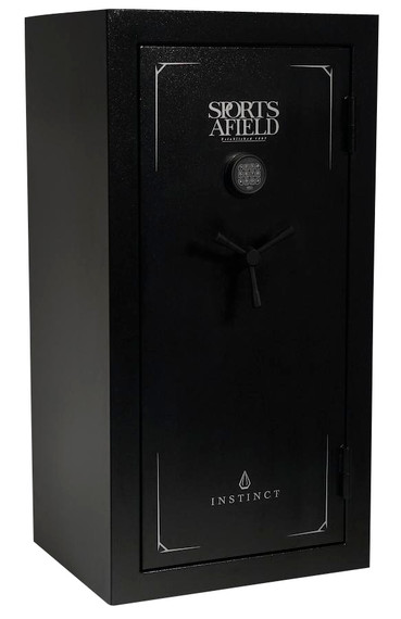 Sports Afield SECSAA5529INS Instinct Electronic Keypad/Key Entry Matte Black Textured Steel Holds 30 Long Guns 55. in H x 28.78 in W x 22.75 in D Fireproof- Yes