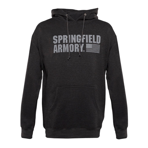 Springfield Armory GEP16633X Springfield Flag Logo Men's Charcoal Gray Long Sleeve 3XL