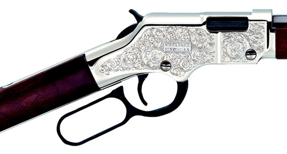 Henry H004SEV Silver Eagle Full Size 17 HMR 11+1 20 in Blued Octagon Barrel, Nickel-Plated Steel Receiver, American Walnut Stock Right Hand, Rifle