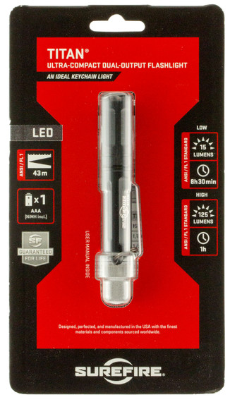 Surefire TITANA Titan Ultra-Compact 15/125 Lumens AAA NiMH Black