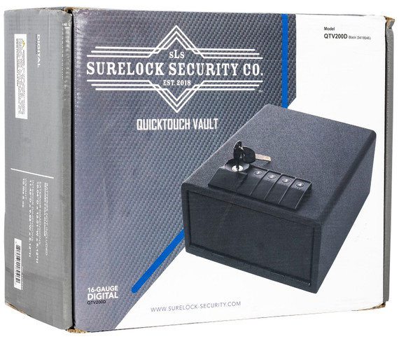 Surelock Security 3418946 QuickTouch 200 Digital Keypad/Key Entry Matte Black Steel Holds 1 Handgun 5.12 inH x 9.88 inW x 11.42 inD