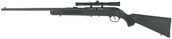 Savage Arms 40061 64 FLXP 22 LR Caliber with 10+1 Capacity, 21 in Barrel, Matte Blued Metal Finish & Matte Black Synthetic Stock Left Hand (Full Size) Includes 4x15mm Scope, Rifle