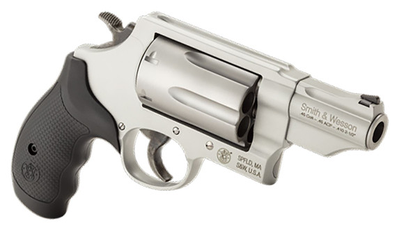 Smith & Wesson 160410 Governor 45 Colt (LC) Or 2.50 in 410 Gauge, 2.75 in Stainless Barrel, 6rd Stainless Cylinder, Matte Silver Scandium Alloy Z-Frame, Black Polymer Grip , Revolver
