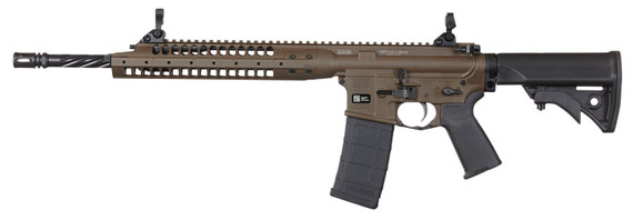 LWRC ICA5R5CK16 Individual Carbine A5 5.56x45mm NATO 16.10 in 30+1 FDE Cerakote Black Adjustable Stock Black Magpul MOE+ Grip, Rifle