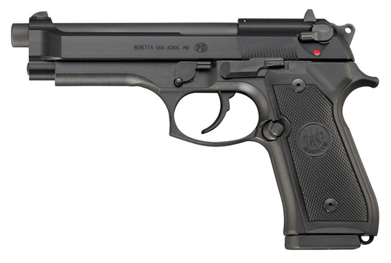 Beretta J90A1M9F19 M9 22 LR 15+1 5.30 in Black Burniton Steel Slide & Aluminum with Beavertail Frame w/Checkered Black Aluminum Grip, Pistol