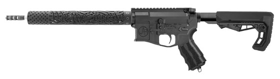 Uniqure-ARS WTPRIFLE15 We The People 223 Wylde 16 in 30+1 Black Black 6 Position Skeletonized A-Frame Stock Black Unique Grip Right Hand