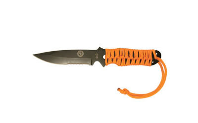 UST - Ultimate Survival Technologies Para Knife FS, 4 in Fixed Blade Knife, Paracord Handle, Orange 20-02232-08