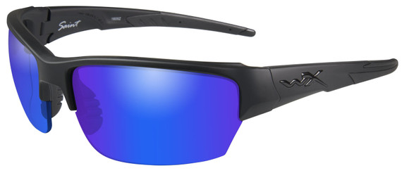 Wiley X CHSAI29 Saint Eye Protection Polarized Blue Mirror Lens Black Matte