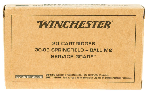 Winchester Ammo SG3006W Service Grade 30-06 Springfield 150 gr Full Metal Jacket (FMJ) 20 Bx/10 Cs