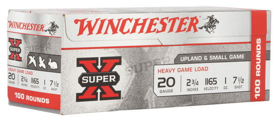 Winchester Ammo XU20H7VP Super X High Brass Game 20 Gauge 2.75 in 1 oz 7.5 Shot 100 Bx/ 2 Cs (Value Pack)