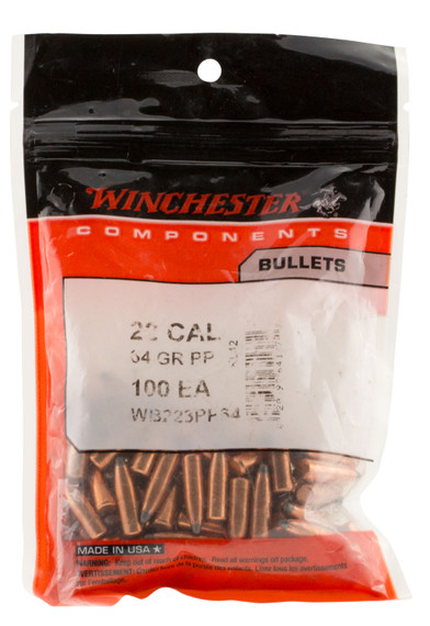 Winchester Centerfire Rifle 22 Caliber 64 Grain Bullets | WB223PP64