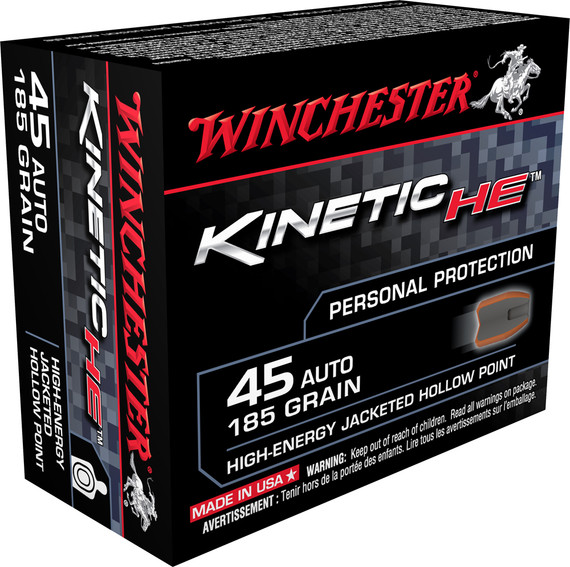 Winchester Kinetic High Energy Handgun Ammunition, 45 ACP | HE45JHP