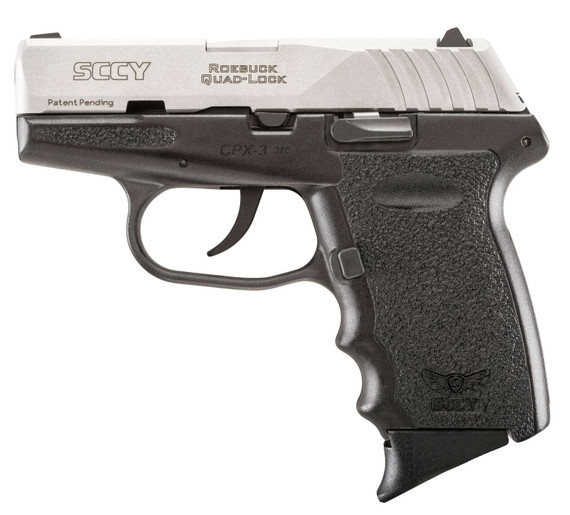 SCCY Industries CPX-3TTBK CPX-3 Sub-Compact Frame 380 ACP 10+1, 3.10 in Stainless Quadlock Barrel, Serrated Stainless Steel Slide, Black Polymer Frame w/Finger Grooves, No Safety, Right Hand, Pistol
