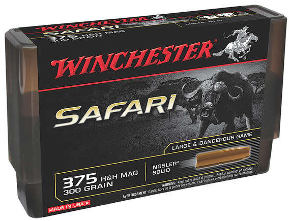 Winchester Supreme Safari Rifle Ammunition S416SLS, 416 Remington Mag, Nosler Solid, 400 GR, 2400 fps, 20 Rd/bx