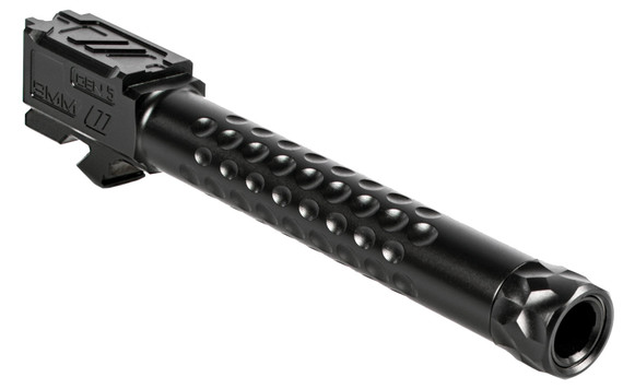 ZEV BBL17V25GTHD V2 Match Grade Barrel 9mm Luger 5.05 in Black DLC Finish 416R Stainless Steel Material with Dimples & Threading for Glock 17 Gen5