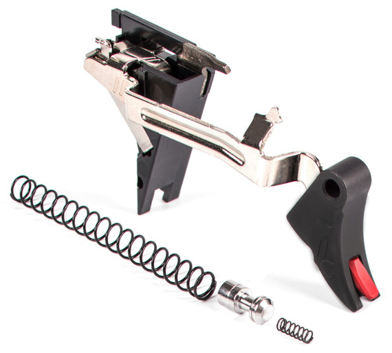 ZEV CFTPRODRP4G9 Pro Trigger Drop-In Kit compatible with Glock 19/17/34/26 17-4 Stainless Steel/Aluminum Black/Red
