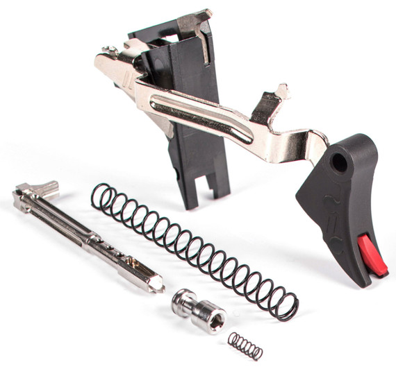 ZEV CFTPROULT4G9 Pro Trigger Ultimate Kit compatible with Glock 19/17/34/26 Gen4 17-4 Stainless Steel/Aluminum Black/Red