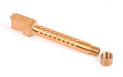 ZEV Technologies Dimpled Barrel, 9MM, Threaded, For Glock 17, Bronze Finish BBL-17-DS-BRZ