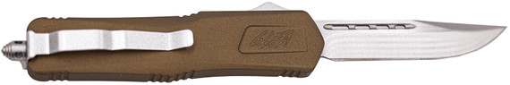 Great Lakes GLKMDSMTBRZ GLFA Medium 3.50 OTF Plain Steel Blade, Bronze Cerakote Aluminum Handle, Knife
